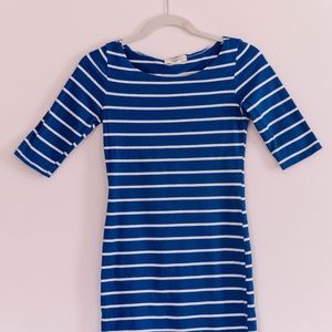 Blue and White Striped Dress